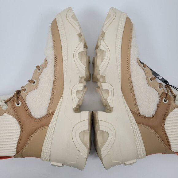 Sorel Brex Leather & Faux Shearling Women's Beige Cream Boots US Size 8 NWT - Picture 6 of 10